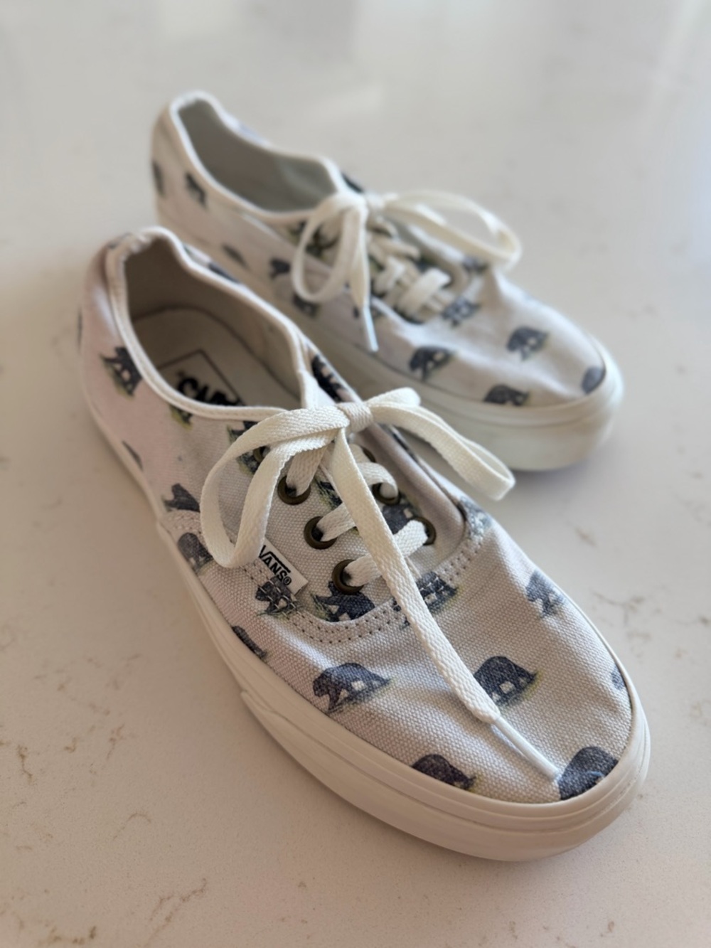 Vans | California Bears White Canvas Lace-Up Sneakers